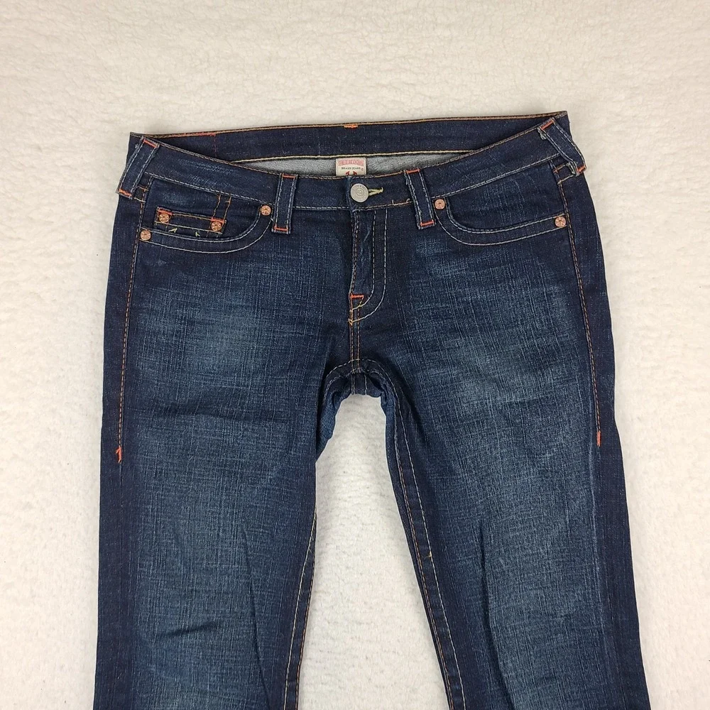 True Religion Jeans Womens 32x34 Blue Johnny Boot Cut Dark Wash Denim